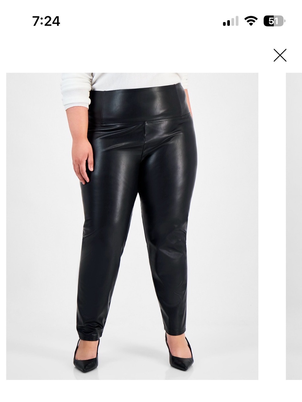 Bar III Plus-Size Faux Leather Pants